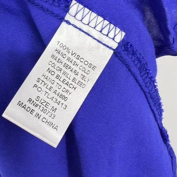 Umgee Dress Blue Ruffle Hi Lo Bell Sleeve V Neck Midi NWT - Picture 9 of 12